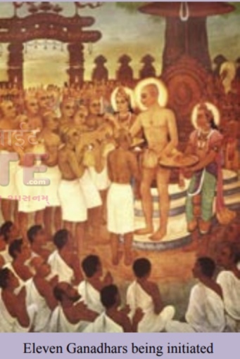 Eleven Ganadhars being initiated